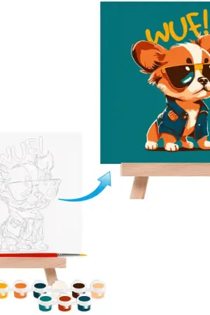 Oferta Flash PINTAR POR NÚMEROS ROSA START CACHORRO 15x15 CM