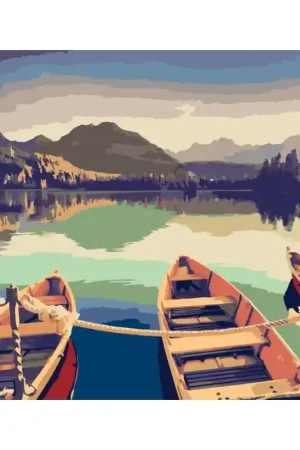 PINTAR POR NÚMEROS ROSA START THREE BOATS 35x45 CM Auténtico