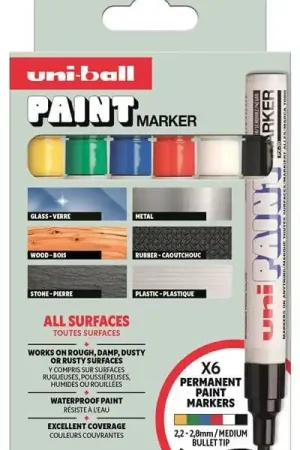 ROTULADOR UNI PAINT PX-20, SET 6 COLORES Alta Calidad