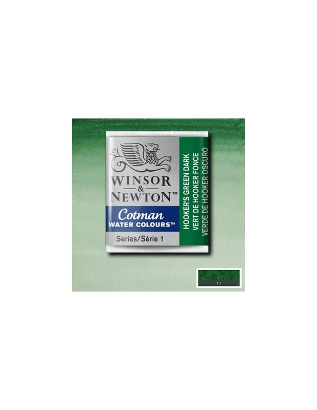 Disponible Ahora WINSOR & NEWTON ACUARELA COTMAN 1/2 GODET VERDE DE HOOKER OSCURO