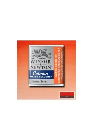 WINSOR & NEWTON ACUARELA COTMAN 1/2 GODET TONO ROJO DE CADMIO PÁLIDO Exclusivo