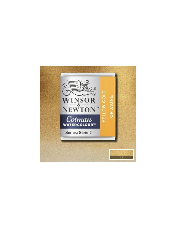 WINSOR & NEWTON ACUARELA COTMAN 1/2 GODET ORO AMARILLO Mejor Calidad