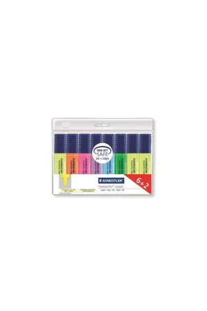 ESTUCHE 6+2 MARCADORES FLUORESCENTES TEXTSURFER CLASSIC 1-5MM. SURTIDOS STAEDTLER 364 A WP8 Disponible Ahora