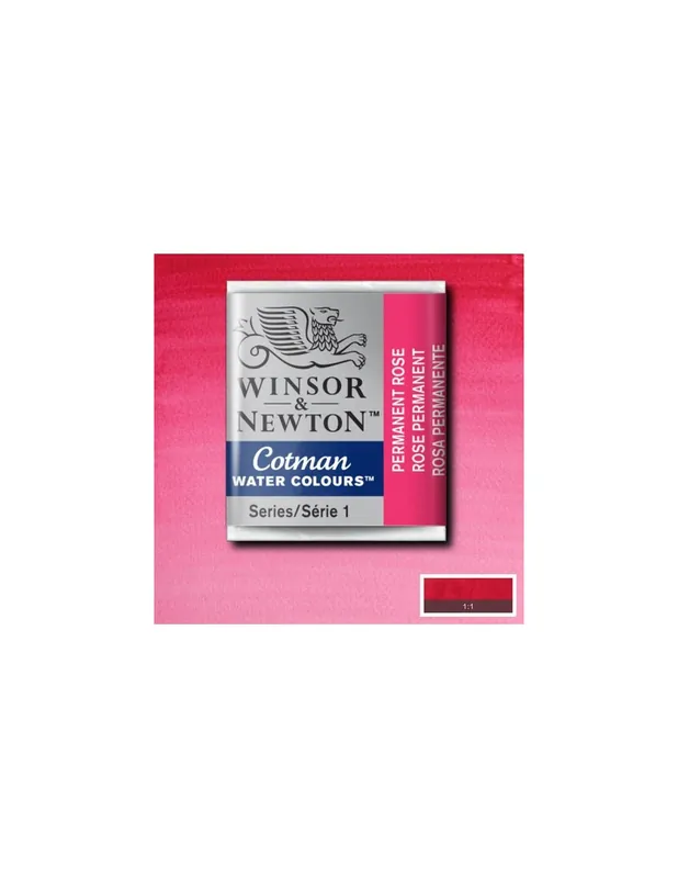 WINSOR & NEWTON ACUARELA COTMAN 1/2 GODET ROSA PERMANENTE Alta Calidad