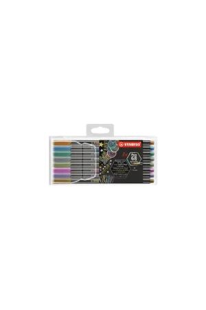 Solo Hoy ESTUCHE 8 UNIDADES ROTULADOR PEN 68 COLORES METALLIC PUNTA 1,4 MM STABILO 6808/8-11