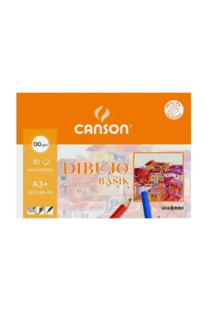 LAMINAS DE DIBUJO A3+ CON RECUADRO SOBRE 10UD CANSON BASIK Auténtico