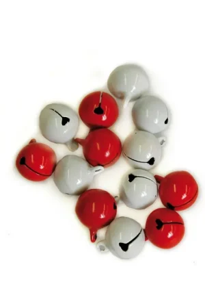 Oferta Flash CASCABELES BLANCOS Y ROJOS 12MM, 10 UNIDADES