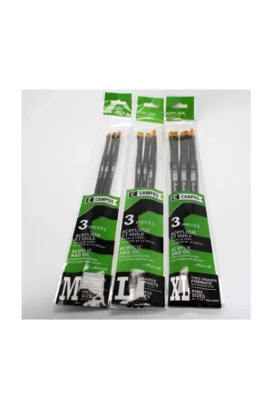 Pack de 3 pinceles para pintura acrílica Campus by Raphael Stock Limitado