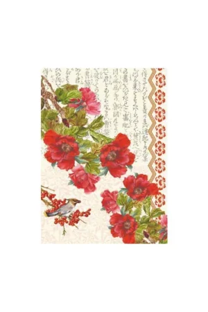 Ordenar Ahora Mismo PAPEL DE ARROZ 35X50 JAPANESE:FLORES ROJAS TCR22