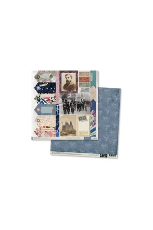Disponible Ahora PAPEL SCRAPBOOK GAUDI AZUL HOJA 30X30