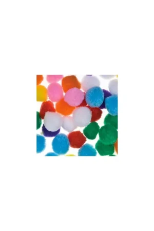 POMPONES 50 PIEZAS 25 MM COLORES SURTIDOS Precio Económico