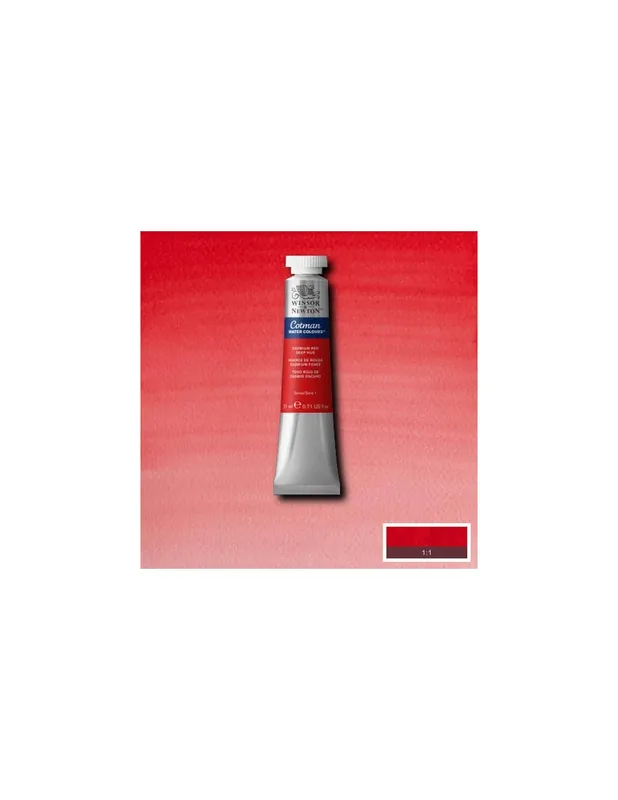 Venta Final WINSOR & NEWTON ACUARELA COTMAN 8ML TONO ROJO DE CADMIO OSCURO