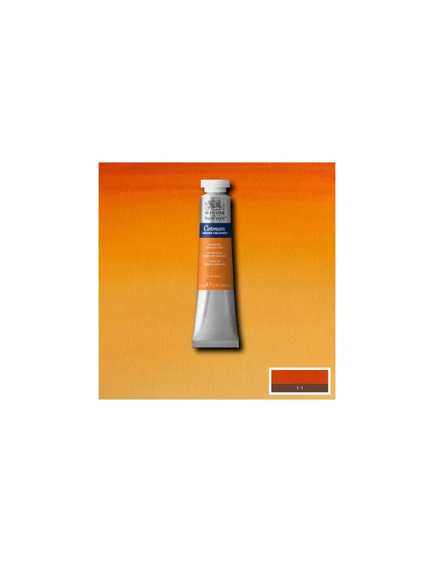 WINSOR & NEWTON ACUARELA COTMAN 21ML TONO AMARILLO DE CADMIO NARANJA Artesanal