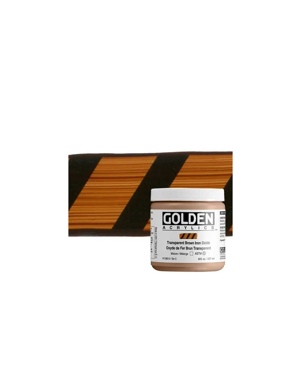 Nuevo Modelo ACRILICO ARTIST GOLDEN HB 236ML CAFÉ TRANSPARENTE HIERRO OXIDO S3