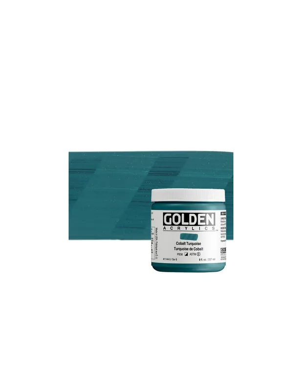 Hecho A Mano ACRILICO ARTIST GOLDEN HB 236ML COBALTO TURQUESA SERIE 8