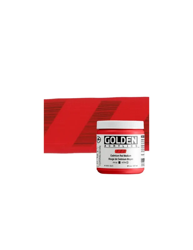 ACRILICO ARTIST GOLDEN HB 236ML ROJO CADMIO MEDIO S9 Artesanal