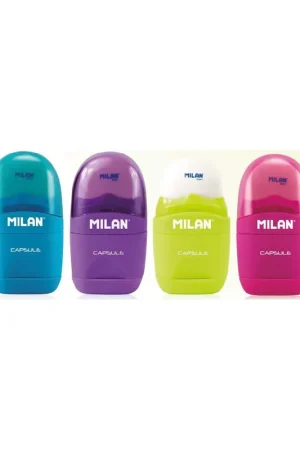 SACAPUNTAS Y GOMA MILAN CAPSULE PEACOCK AZUL Ordenar Ahora Mismo