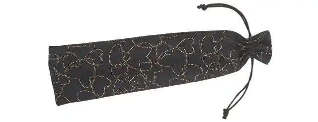 Mejor Calidad FUNDA ABANICO VAQUERO NEGRO CORAZONES