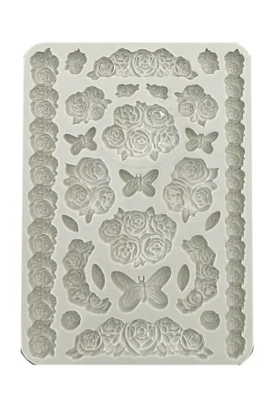 Precio Bajo MOLDE SILICONA STAMPERIA 14.8x21 CM ROSAS