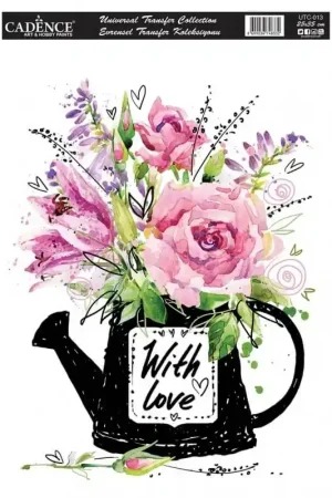 Promoción Exclusiva TRANSFER UNIVERSAL CADENCE 25x35 CM REGADERA CON FLORES