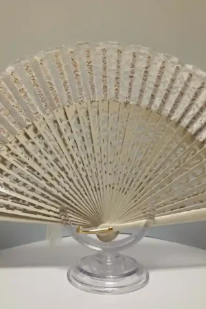 ABANICO MADERA PARA NOVIA BEIGE 23 CM Oferta Limitada