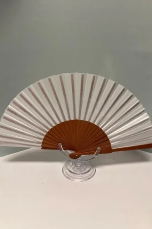 Favorito De Clientes ABANICO MADERA PERAL 23 CM TELA SEDA BLANCA