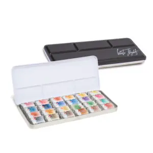 Set acuarela 24 godets, estuche de metal, White Nights Económico