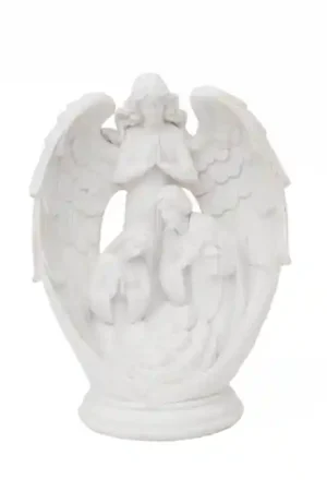 Liquidación MARMOLINA, SAGRADA FAMILIA CON ÁNGEL DE LA GUARDA 27.5x19.5x13 CM