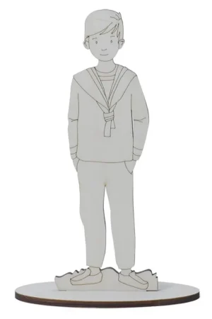 SILUETA MADERA NIÑO COMUNIÓN CON PEANA 22 CM A Buen Precio