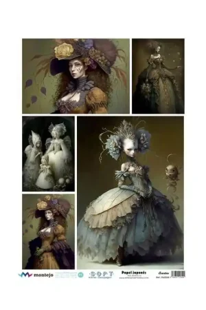 Máxima Calidad PAPEL ARROZ JAPONÉS SOFT A3 CHICAS ROCOCÓ