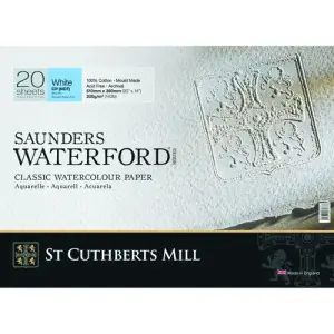 Bloc Acuarela Saunders Waterford, 300 gr, 41x31 cm, 20 hojas, grano fino, Blanco natural Venta Final