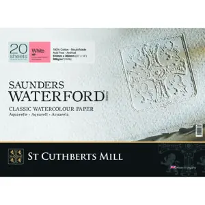 Bloc Acuarela Saunders Waterford, 300 gr, 51x36 cm, 20 hojas, grano satinado, Blanco natural Barato