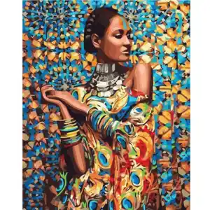 Pintar por números kit cuadro "Mujer en ropa tradicional", 40x50cm, Figured'Art Edición Limitada