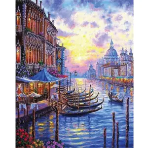 Mejor Calidad Pintar por números kit cuadro "El Gran Canal de Venecia", 40x50cm, Figured'Art