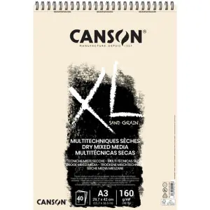 Bloc XL Sand Grain natural Canson, 40 hojas, 160 gr., A3 (anillas) Edición Limitada