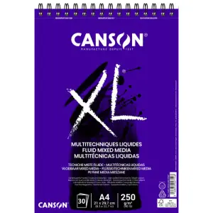 No Te Lo Pierdas Bloc XL Multitécnicas Líquidas Canson, 30 hojas, 250 gr., A4 (anillas)