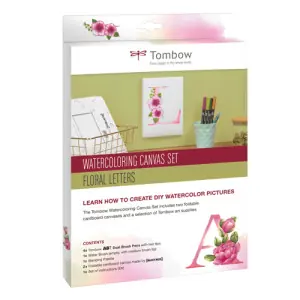 Oferta Especial Set de lienzos para acuarela Tombow, Letras florales