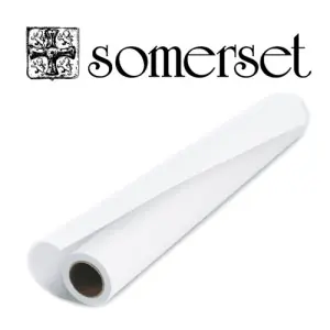 Económico Rollo Papel Somerset 100% algodón, Satinado, 300 gr., 152,4 cm x 10m. (Blanco natural)