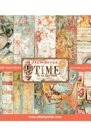 Precio Bajo PAPEL SCRAP STAMPERIA KIT 30x30 TIME IS AN ILLUSION 10 H 2 CARAS