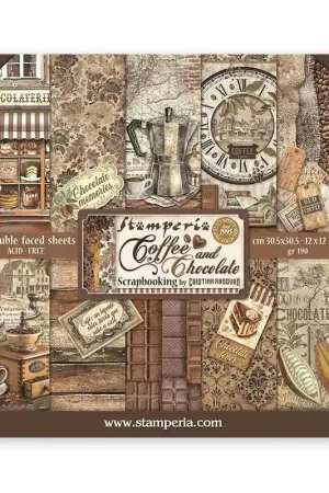 PAPEL SCRAP STAMPERIA KIT 30x30 COFFEE AND CHOCOLATE Ordena Ya