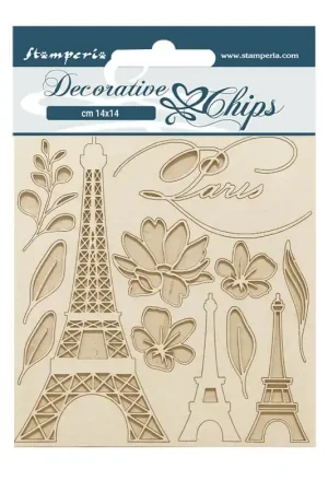 Últimas Unidades DECORATIVE CHIPS STAMPERIA 14x14 TORRE EIFFEL