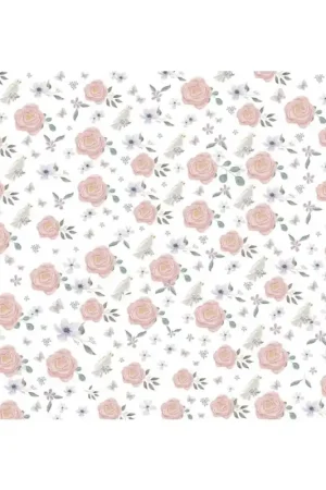 Envío Gratis TELA ENCUADERNACIÓN COMUNIÓN ROSE FLORES 32x45 CM