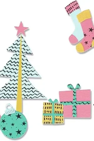 CORTADOR SIZZIX GROOVY CHRISTMAS BY OLIVIA ROSE SET 12 + 5 SELLOS Garantía De Devolución De Dinero