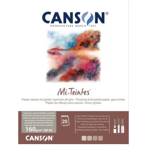 Bloc Canson Mi-Teintes, tonos grises, 20h. 160 gr 32x41 cm, encolado Compra Ahora