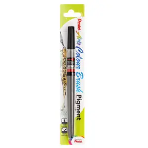 Pincel "Colour Brush Pigment" recargable Pentel, Negro 101 Lujoso