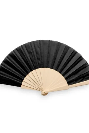 Compra Ahora ABANICO MADERA HAYA 23 CM TELA NEGRA