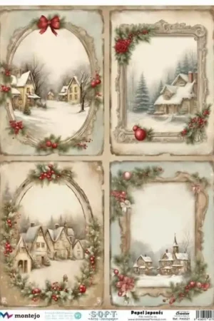 PAPEL ARROZ JAPONÉS SOFT A3 NAVIDAD CASAS NEVADAS Compra Ahora