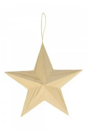 Pedido Al Por Mayor ESTRELLA DE MADERA FACETADA 20x20x5 CM