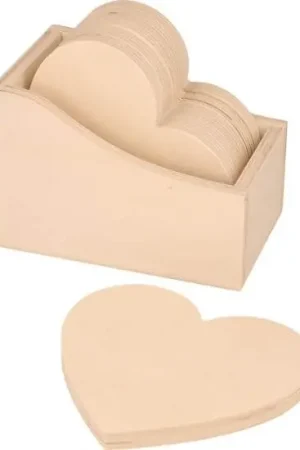 Tendencia POSAVASOS DE MADERA CORAZÓN 10x11x7 CM, SET 6