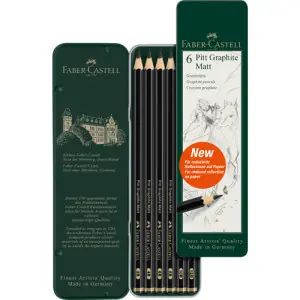 Comprar En Línea Estuche metálico de 6 lápices de grafito mate Faber-Castell